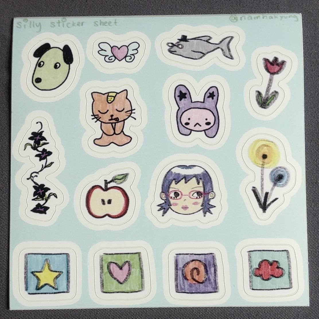 silly sticker sheet
